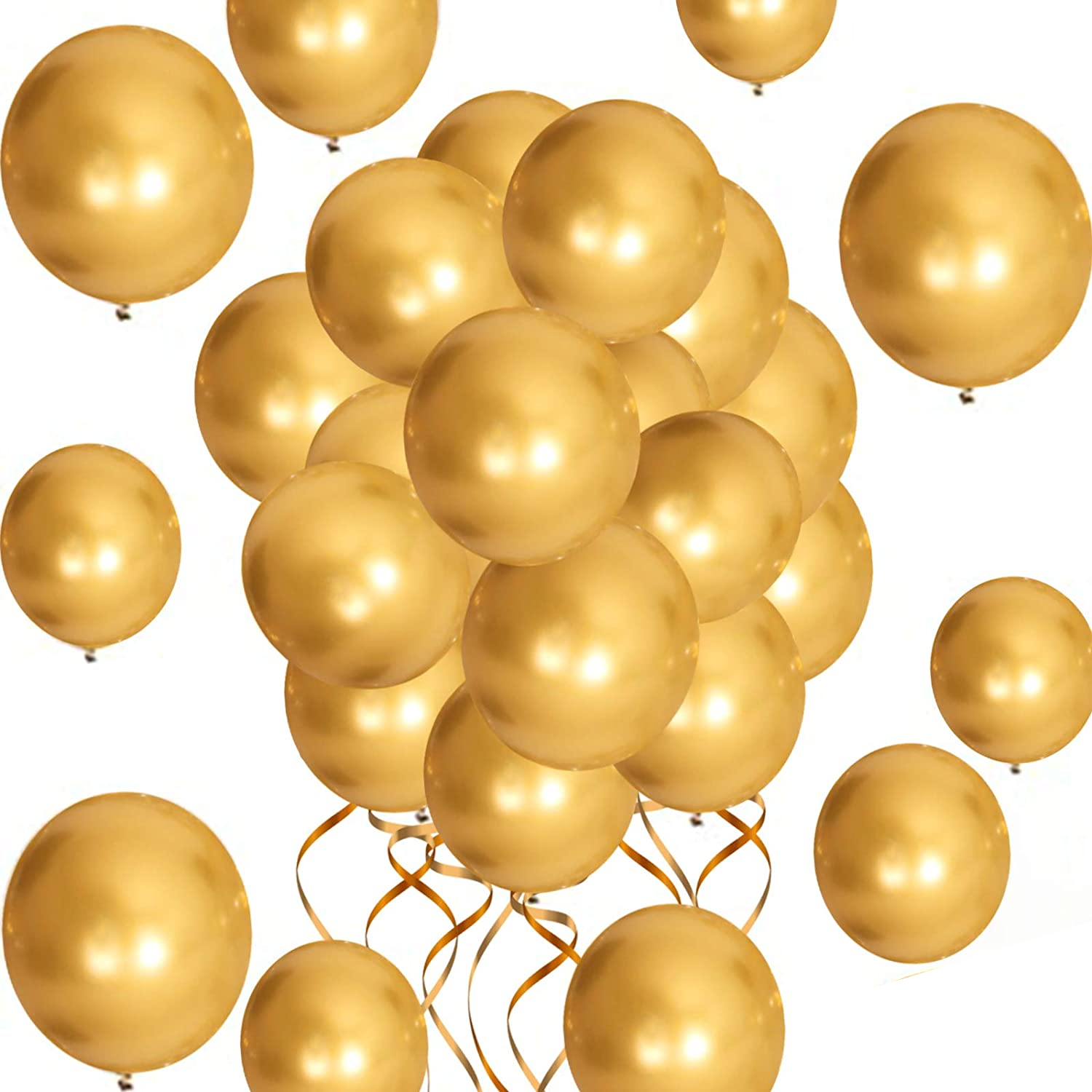 Metallic Gold Balloons - 50 Pcs - Highland Store